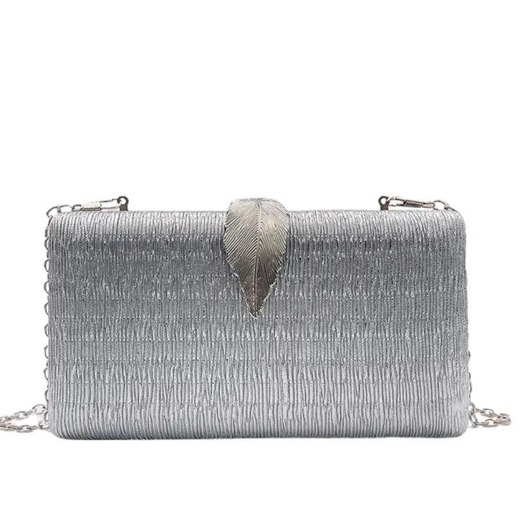 Chokore Chokore Shimmery Leaf Clutch/Handbag (Silver) Chokore Shimmery Leaf Clutch/Handbag (Silver) 