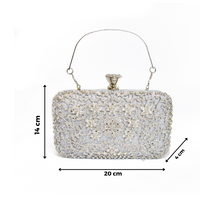 Chokore Chokore Embellished Evening Clutch/Handbag (Silver)