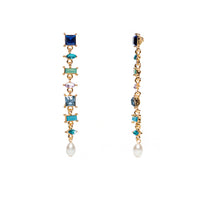 Chokore Chokore Cystal Blue Dangle Earrings