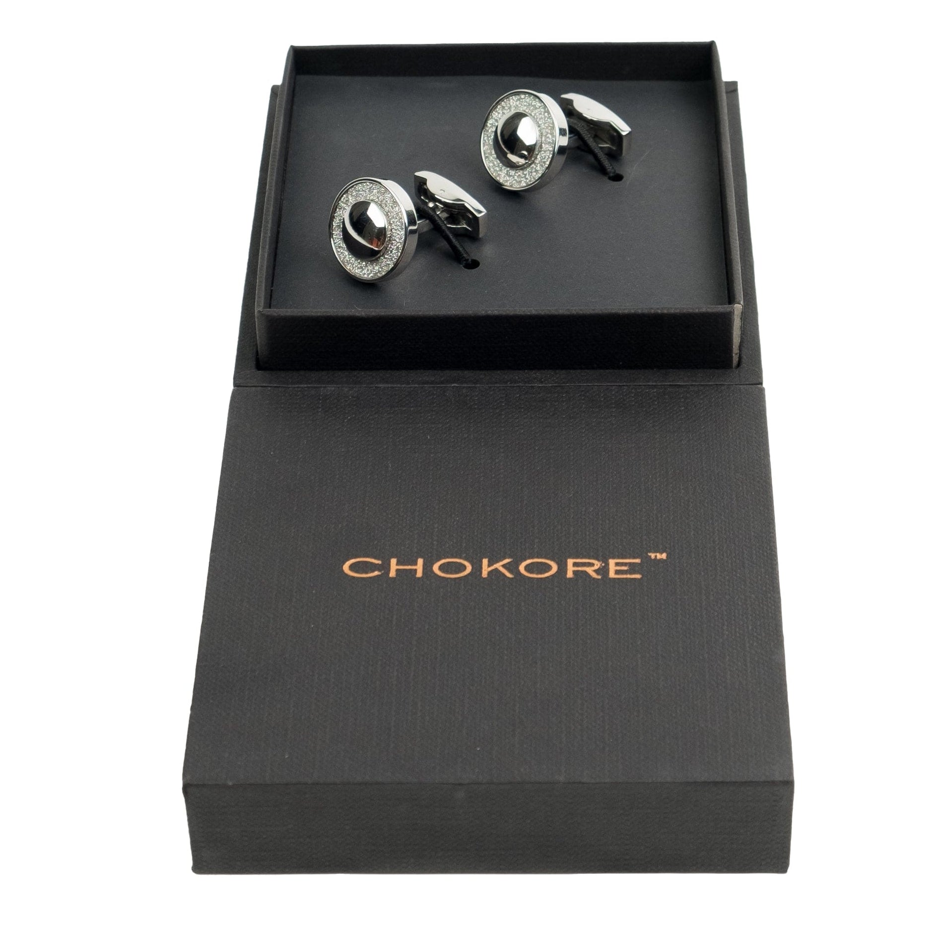 Chokore Chokore Silver Sandstone Cufflinks Chokore Silver Sandstone Cufflinks 