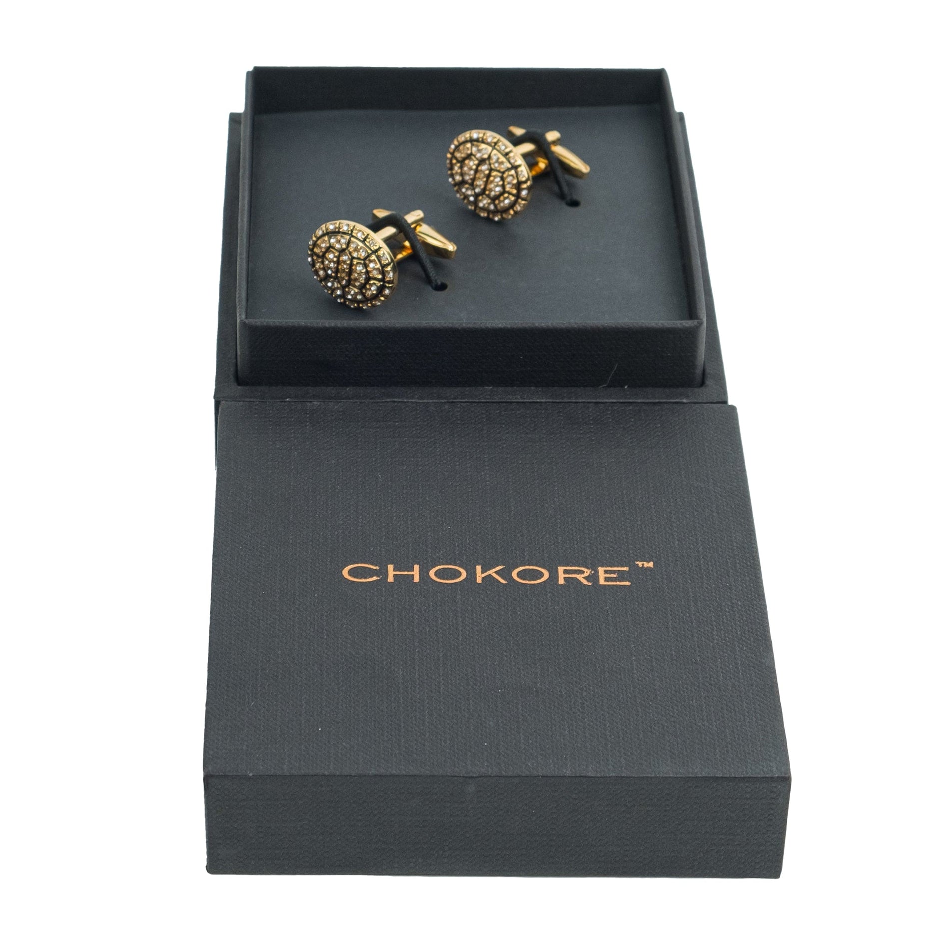 Chokore Chokore Tortoise Shell Crystal Cufflinks Chokore Tortoise Shell Crystal Cufflinks 