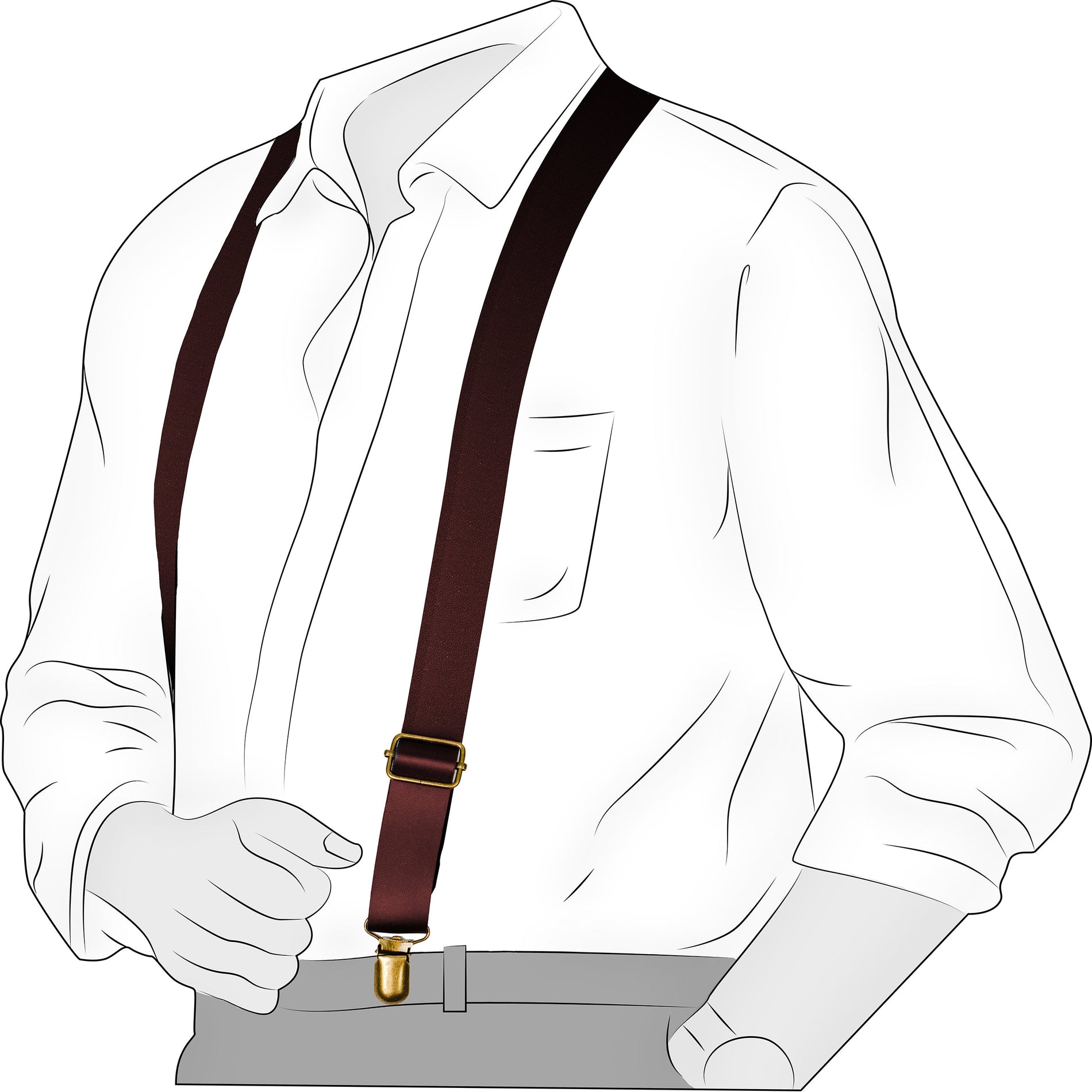 Chokore Chokore Y-shaped PU Leather Suspenders with Finger Clips (Chocolate Brown) Chokore Y-shaped PU Leather Suspenders with Finger Clips (Chocolate Brown) 