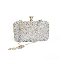 Chokore Chokore Embellished Evening Clutch/Handbag (Silver)