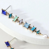 Chokore Chokore Cystal Blue Dangle Earrings