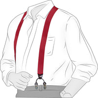Chokore Chokore Stretchy Y-shaped Suspenders with 6-clips (Burgundy)