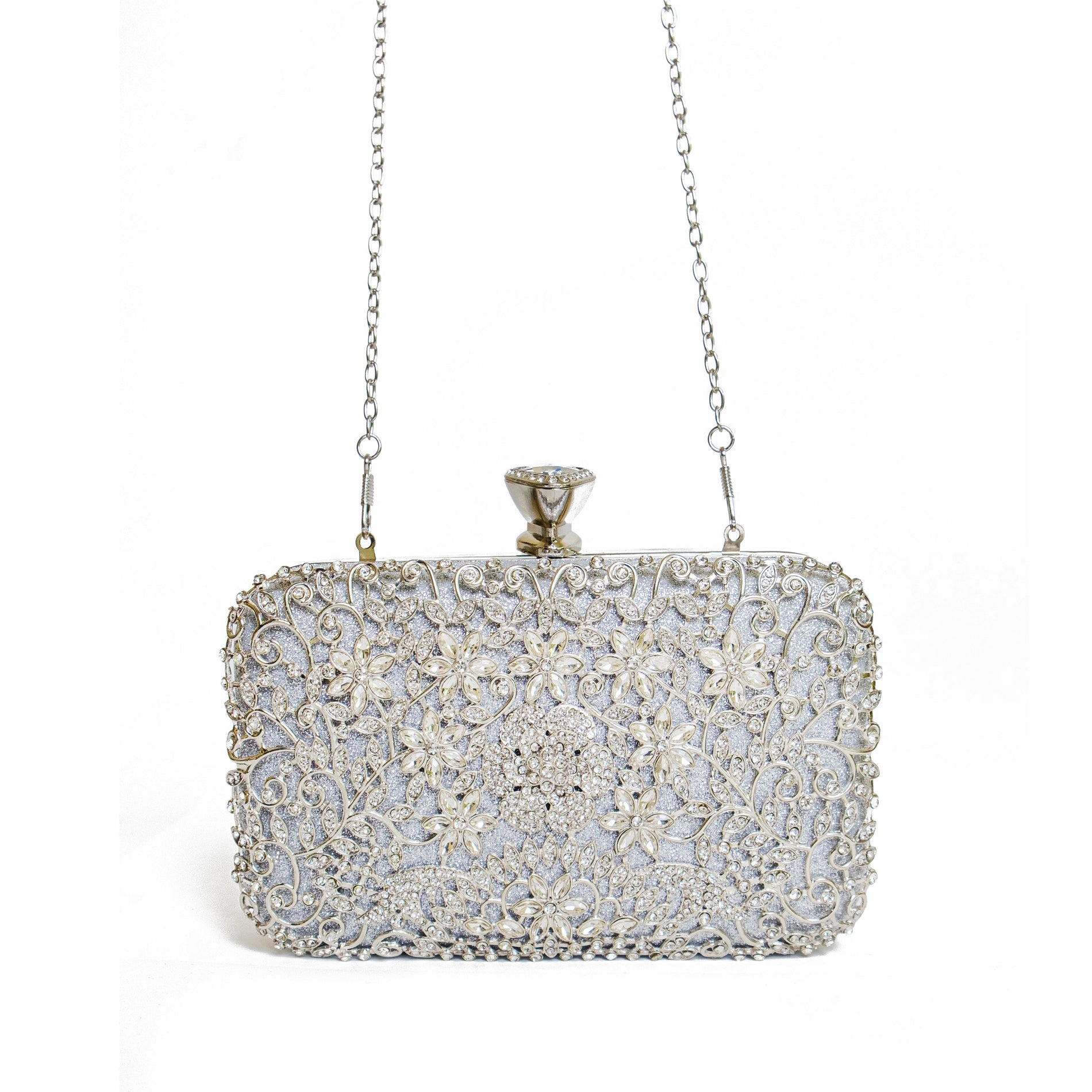 Chokore Chokore Embellished Evening Clutch/Handbag (Silver) Chokore Embellished Evening Clutch/Handbag (Silver) 