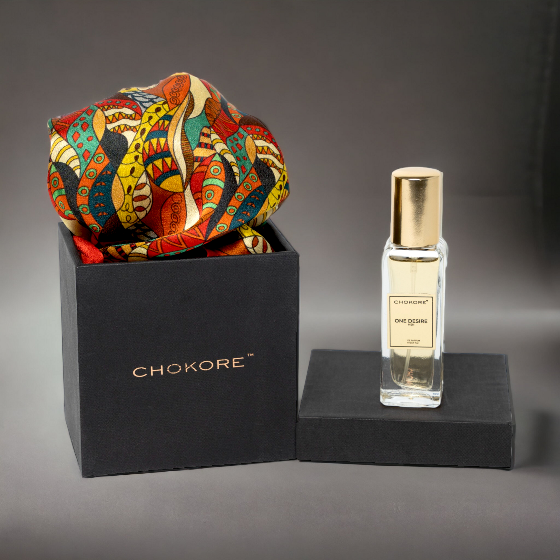 Chokore  Chokore Special 2-in-1 Gift Set for Him (Multi-Color Pocket Square & 20 ml Perfume) 