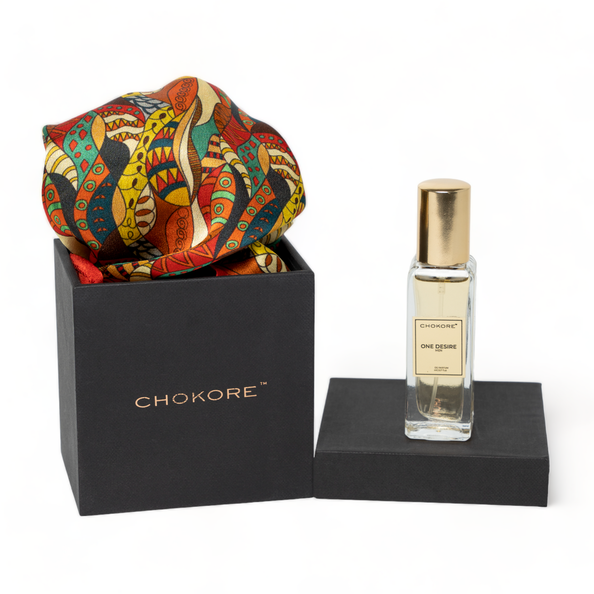 Chokore  Chokore Special 2-in-1 Gift Set for Him (Multi-Color Pocket Square & 20 ml Perfume) 