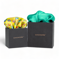 Chokore Chokore Special 2-in-1 Gift Set for Him (2 Pocket Squares, Wildlife and Solids Collection)