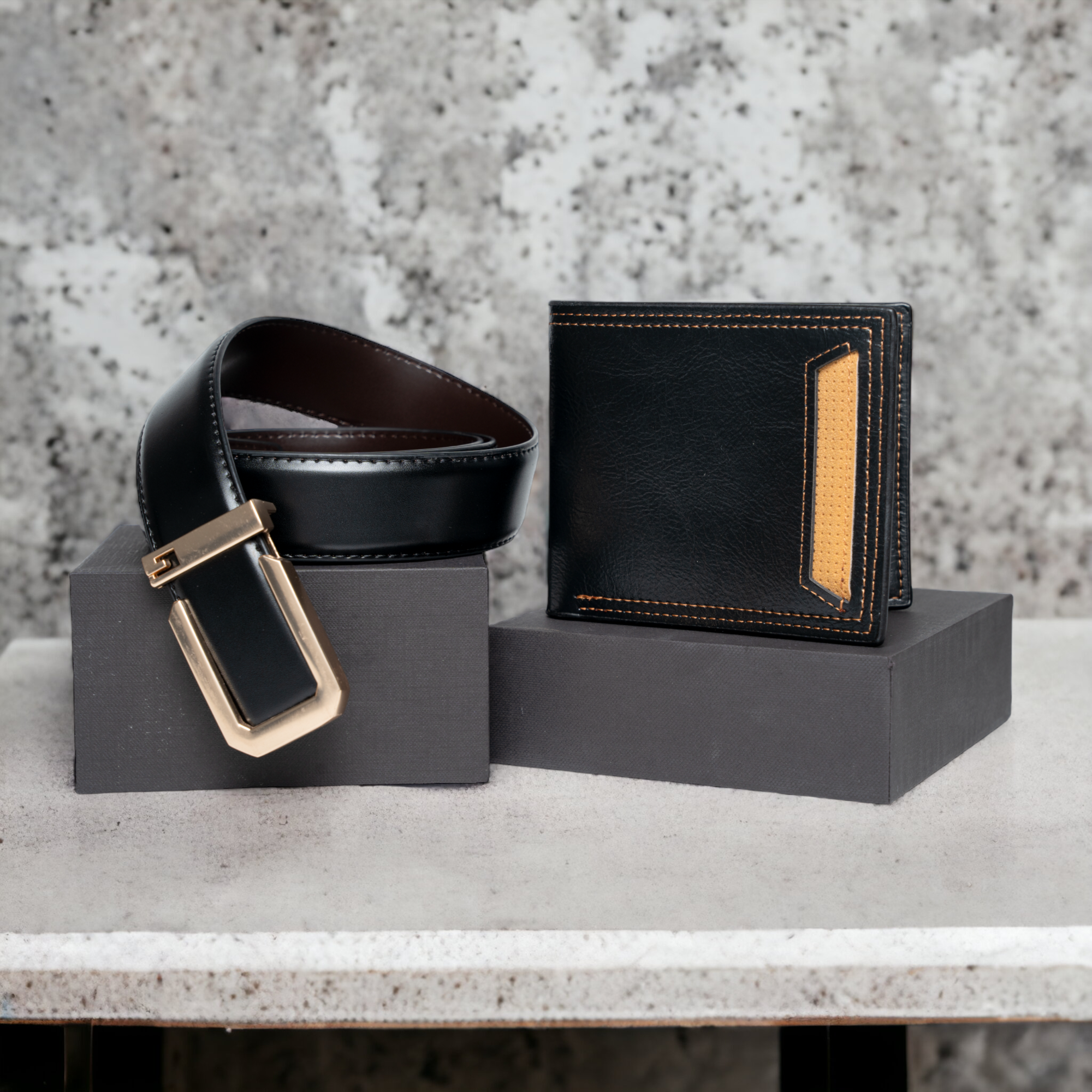 Chokore Special 2-in-1 Gift Set for Him (Black Belt and Wallet)