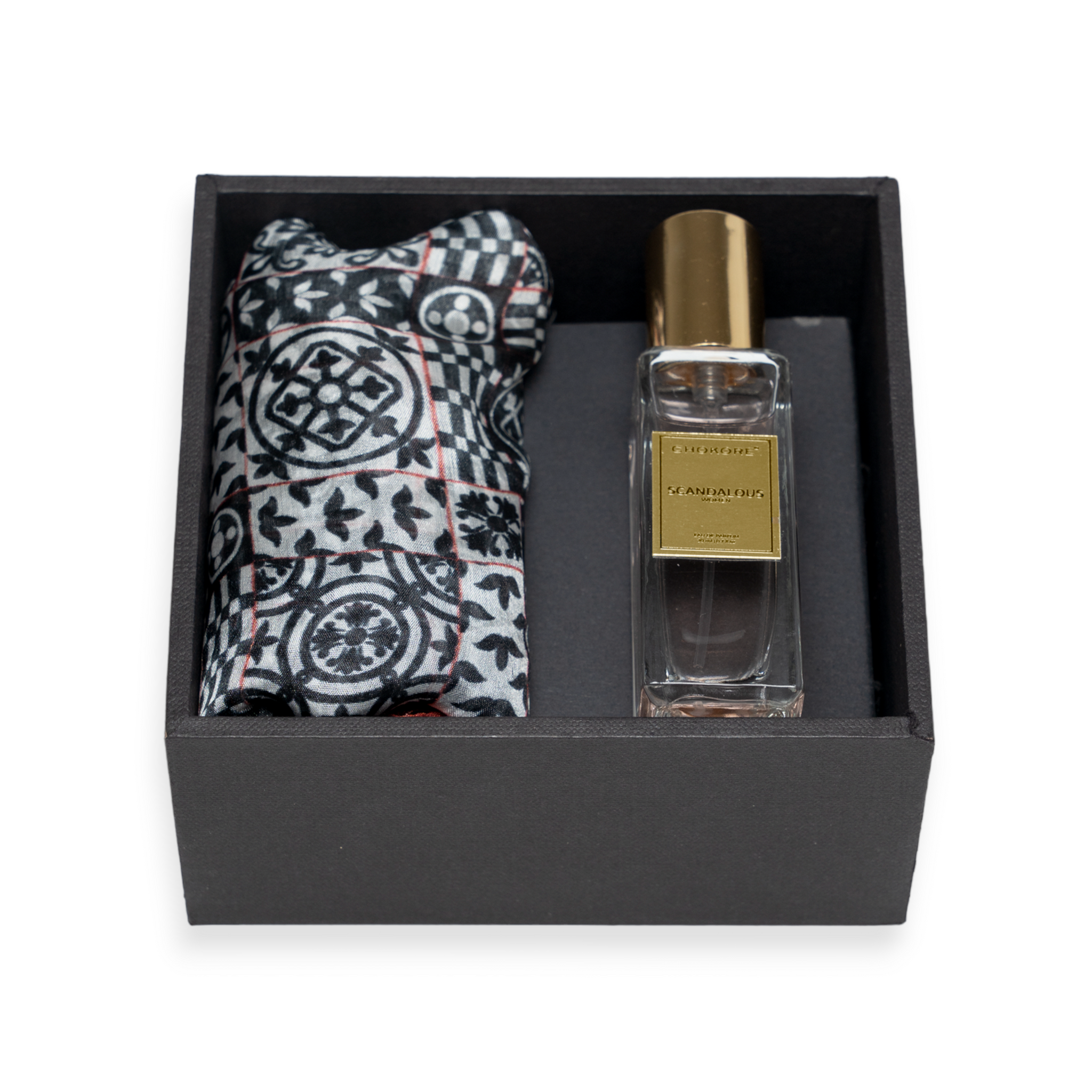 Chokore Special 2-in-1 Gift Set for Her (Printed Stole & 20 ml Scandalous Perfume)