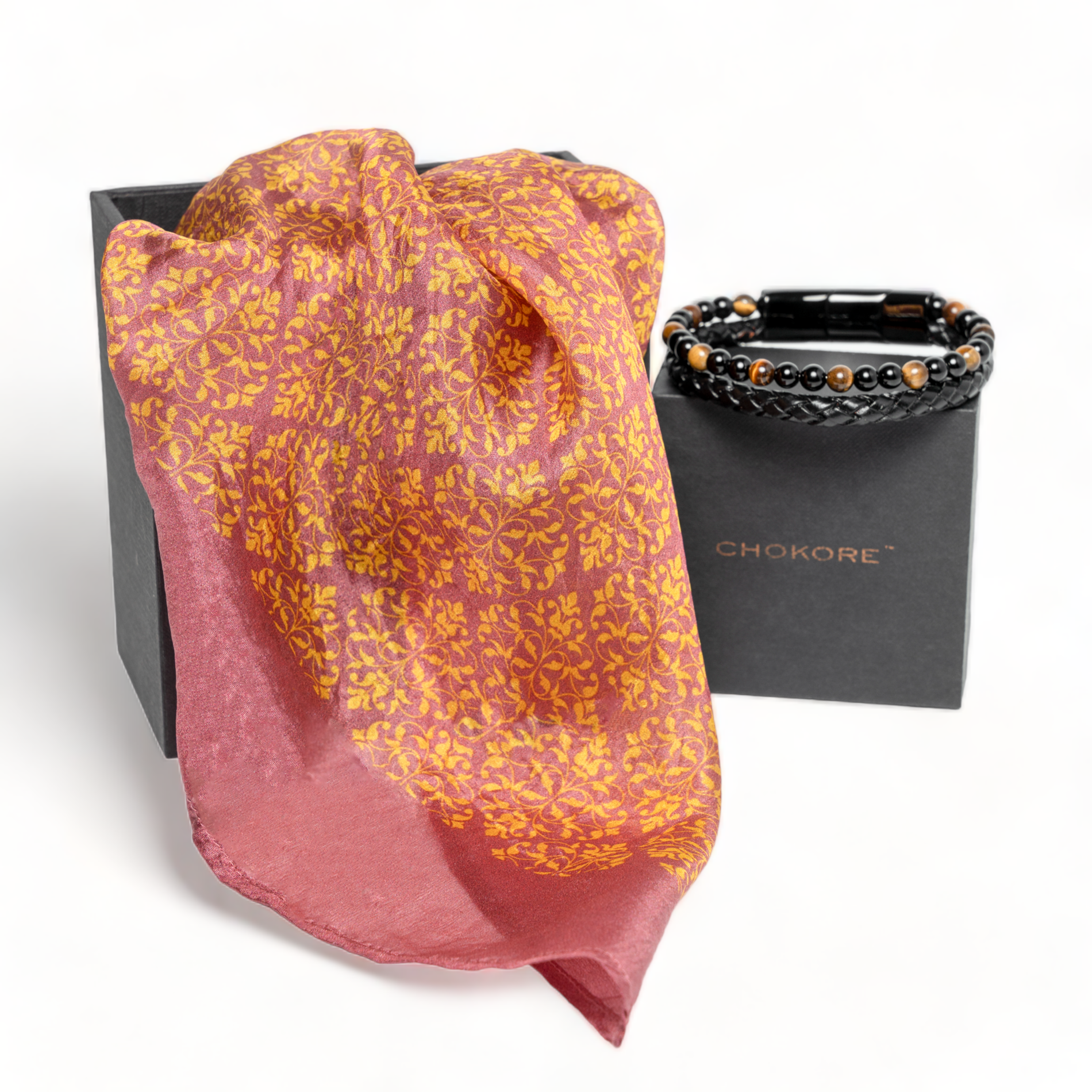 Chokore  Chokore Special 2-in-1 Gift Set for Him & Her (Women’s Stole & Men’s Hematite Bracelet) 