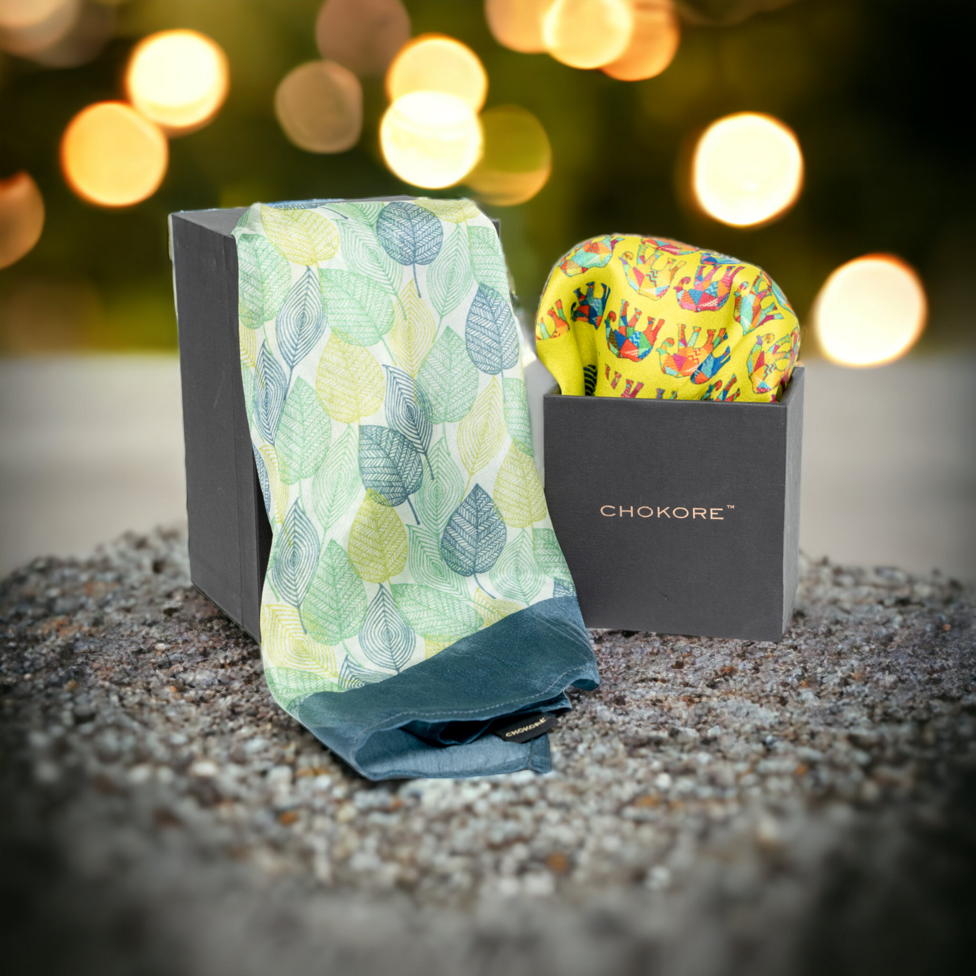 Chokore  Chokore Special 2-in-1 Gift Set for Him & Her (Women’s Stole & Men’s Pocket Square) 