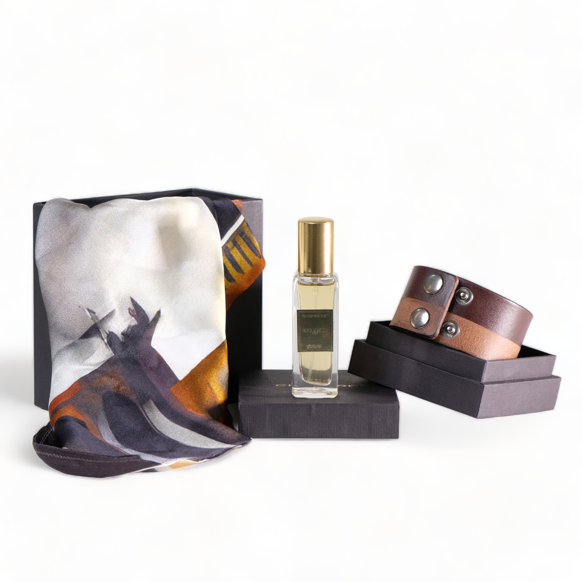 Chokore Chokore Special 3-in-1 Gift Set for Him (Lucknow Pocket Square, Leather Bracelet, & 20 ml One Desire Perfume) Chokore Special 3-in-1 Gift Set for Him (Lucknow Pocket Square, Leather Bracelet, & 20 ml One Desire Perfume) 