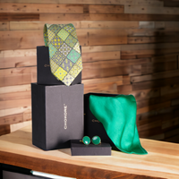 Chokore Chokore Special 3-in-1 Gift Set for Him (Turquoise Pocket Square, Necktie, & Cufflinks)