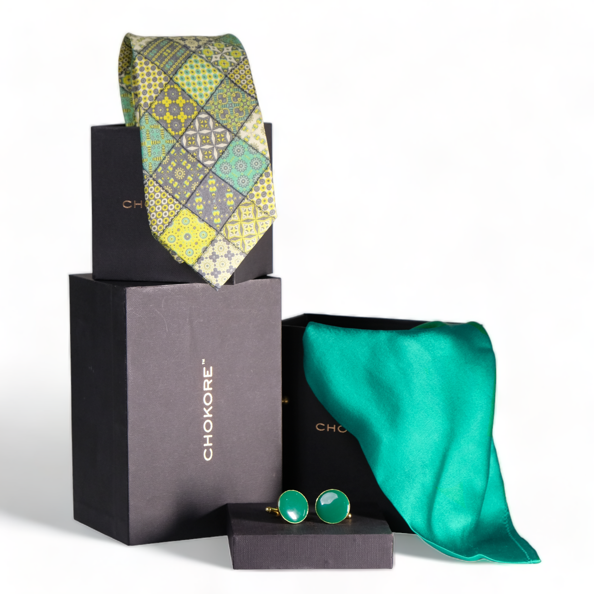 Chokore Chokore Special 3-in-1 Gift Set for Him (Turquoise Pocket Square, Necktie, & Cufflinks) Chokore Special 3-in-1 Gift Set for Him (Turquoise Pocket Square, Necktie, & Cufflinks) 