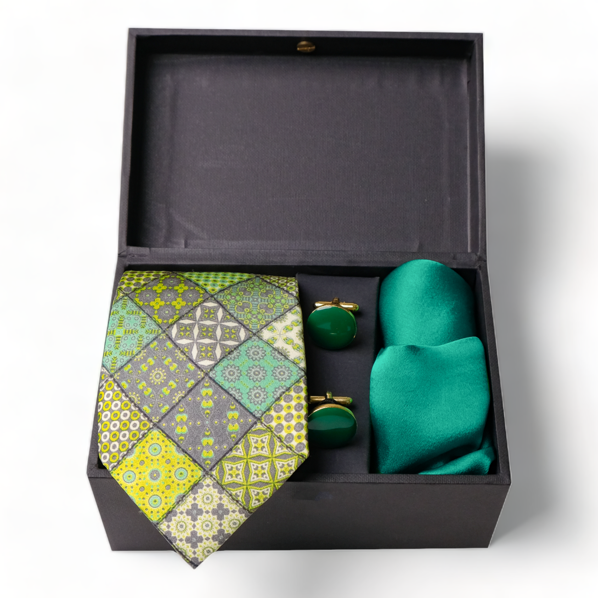 Chokore Chokore Special 3-in-1 Gift Set for Him (Turquoise Pocket Square, Necktie, & Cufflinks) Chokore Special 3-in-1 Gift Set for Him (Turquoise Pocket Square, Necktie, & Cufflinks) 