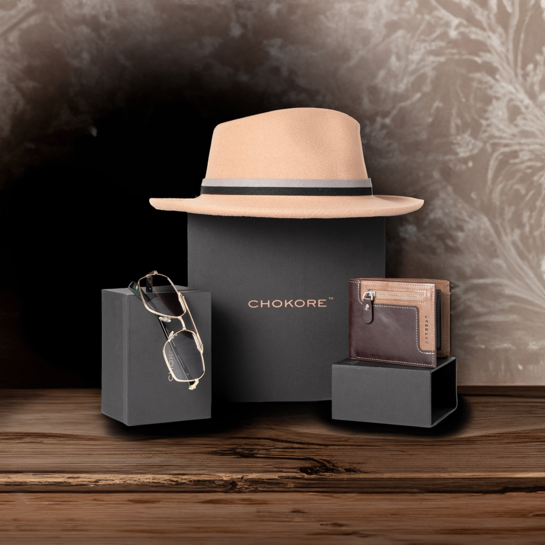 Chokore Chokore Special 3-in-1 Gift Set for Him (Fedora Hat, Wallet, & Sunglasses) Chokore Special 3-in-1 Gift Set for Him (Fedora Hat, Wallet, & Sunglasses) 