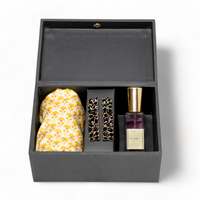 Chokore Chokore Special 3-in-1 Gift Set for Her (Silk Scarf, 20 ml Enchanted Perfume, & Black Dangle Earrings)