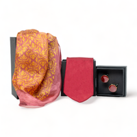 Chokore Chokore Special 3-in-1 Gift Set for Him & Her (Women’s Silk Stole, Necktie, & Cufflinks)