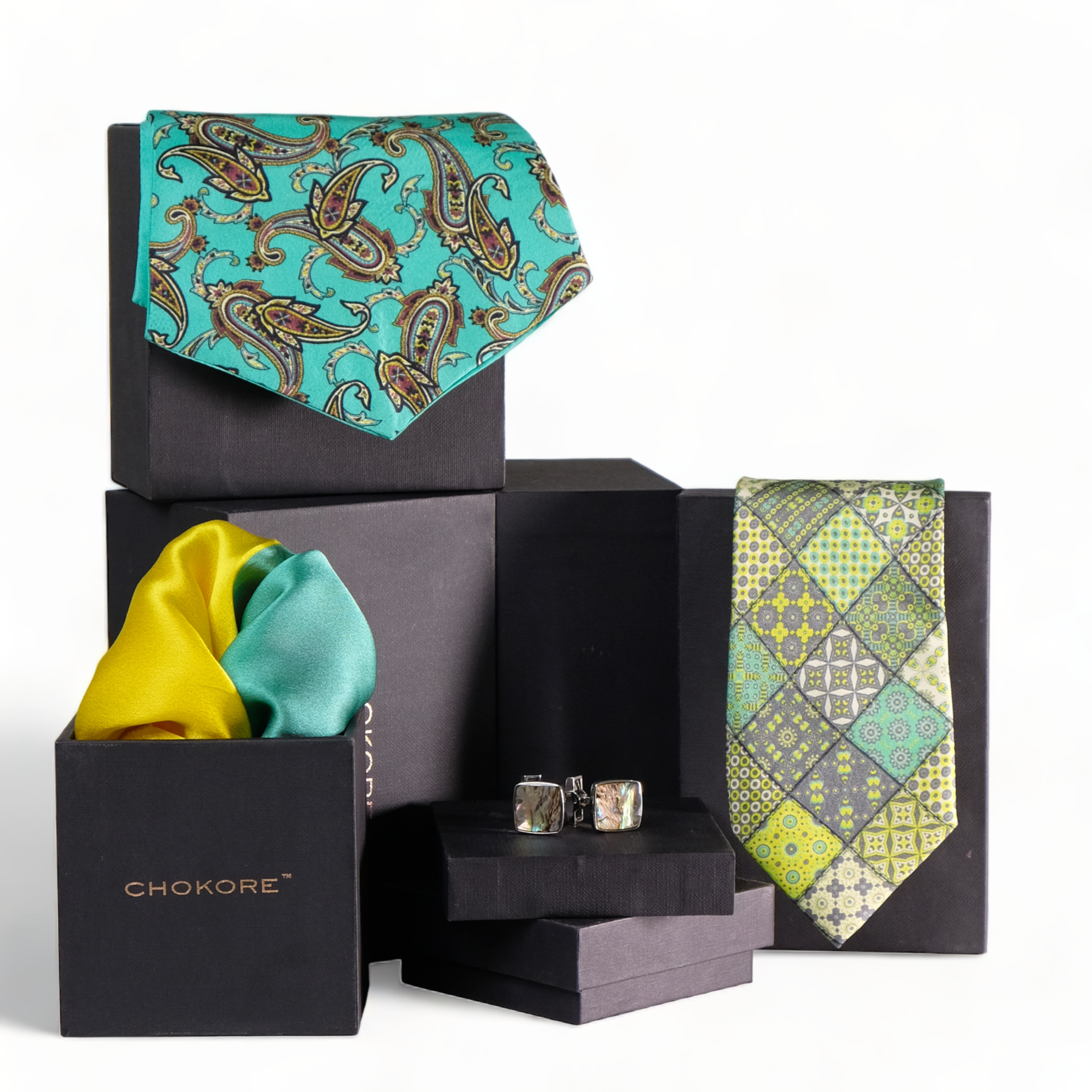 Chokore Chokore Special 4-in-1 Gift Set for Him (Pocket Square, Necktie, Cravat, & Cufflinks) Chokore Special 4-in-1 Gift Set for Him (Pocket Square, Necktie, Cravat, & Cufflinks) 