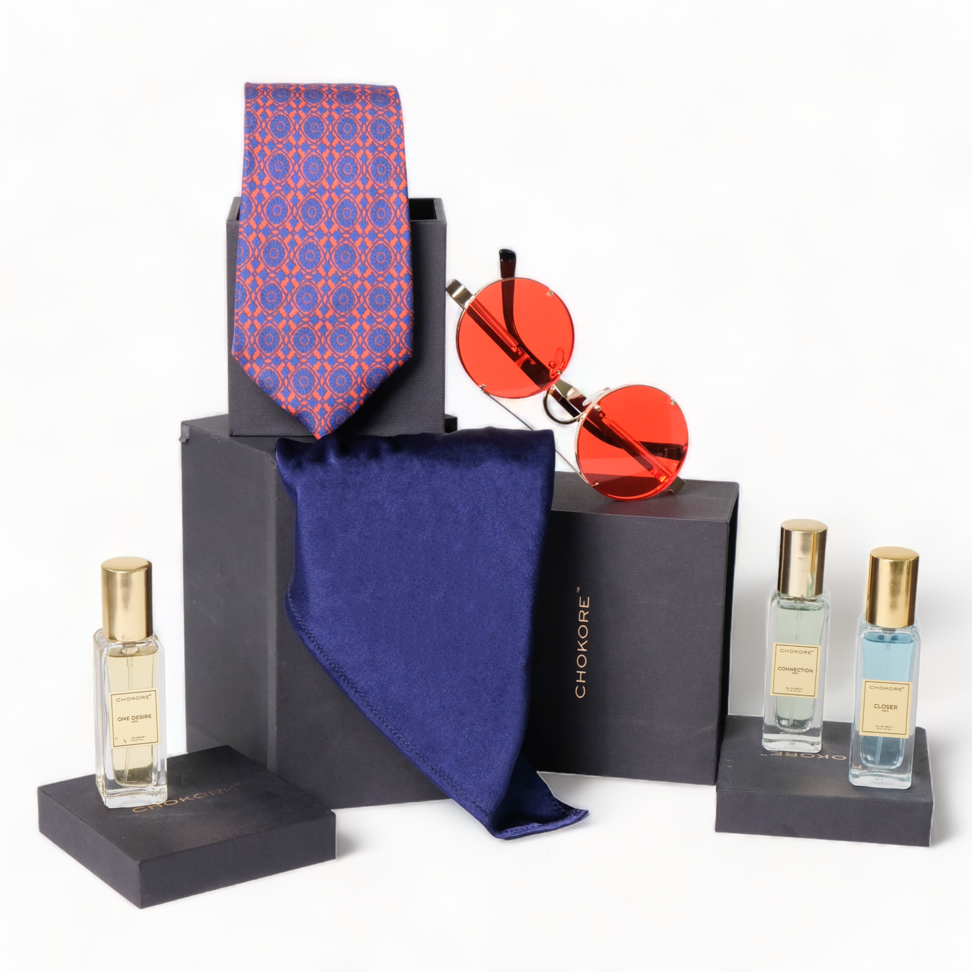 Chokore Chokore Special 4-in-1 Gift Set for Him (Pocket Square, Necktie, Sunglasses, & Perfume Combo) Chokore Special 4-in-1 Gift Set for Him (Pocket Square, Necktie, Sunglasses, & Perfume Combo) 