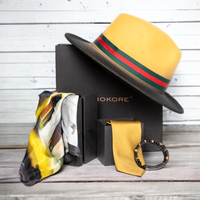 Chokore Chokore Special 4-in-1 Gift Set for Him (Chokore Arte Pocket Square, Solid Necktie, Hat, & Bracelet)