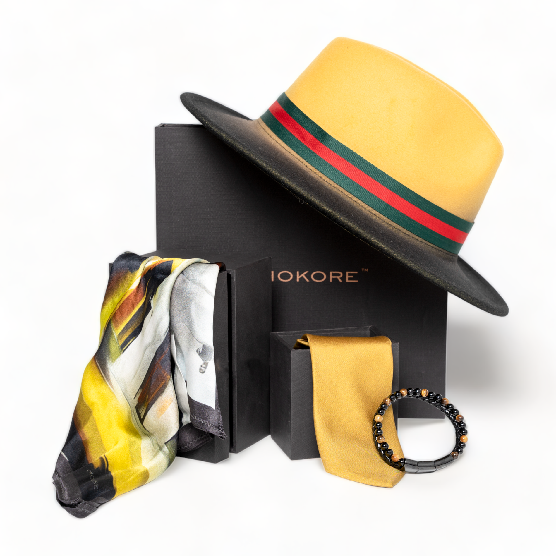 Chokore Chokore Special 4-in-1 Gift Set for Him (Chokore Arte Pocket Square, Solid Necktie, Hat, & Bracelet) Chokore Special 4-in-1 Gift Set for Him (Chokore Arte Pocket Square, Solid Necktie, Hat, & Bracelet) 