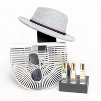 Chokore Chokore Special 4-in-1 Gift Set for Him & Her (Fedora Hat, Bamboo bag, Sunglasses, & Perfumes Combo)