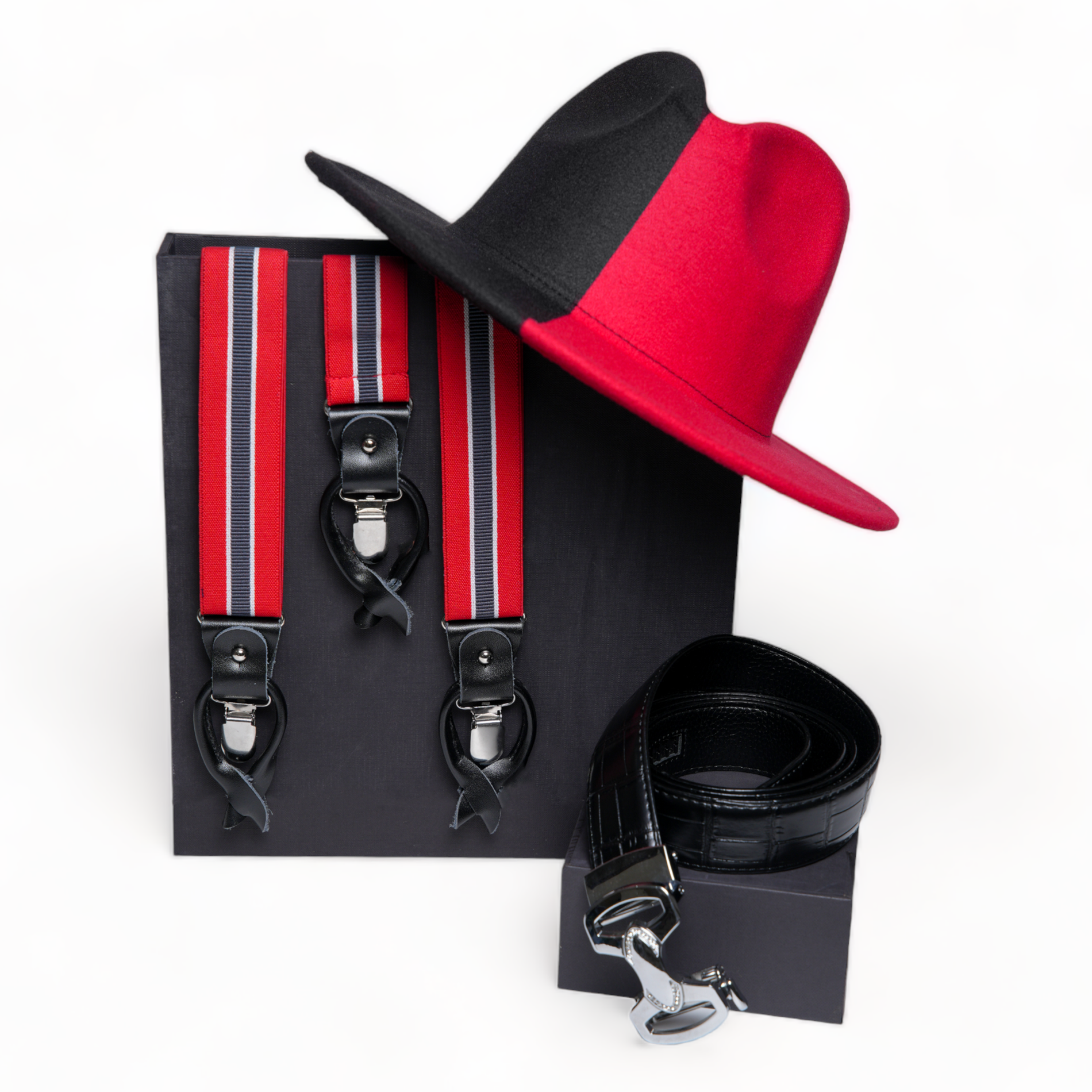 Chokore Chokore Special 3-in-1 Gift Set for Him (Y-shaped Suspenders, Fedora Hat, & Leather Belt) Chokore Special 3-in-1 Gift Set for Him (Y-shaped Suspenders, Fedora Hat, & Leather Belt) 