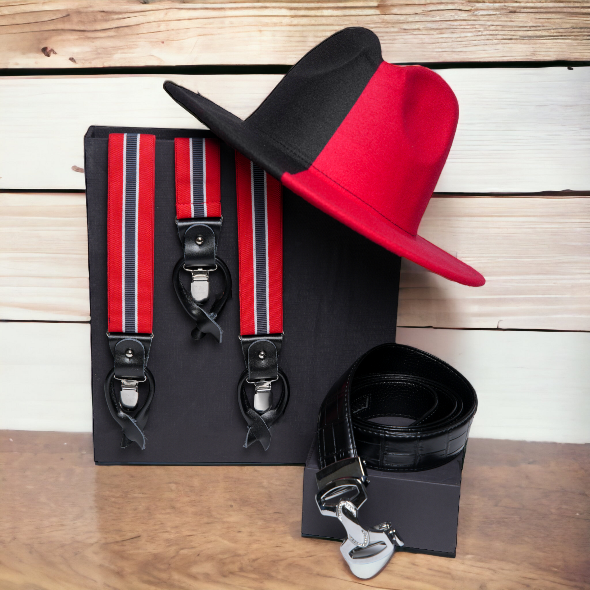 Chokore Chokore Special 3-in-1 Gift Set for Him (Y-shaped Suspenders, Fedora Hat, & Leather Belt) Chokore Special 3-in-1 Gift Set for Him (Y-shaped Suspenders, Fedora Hat, & Leather Belt) 