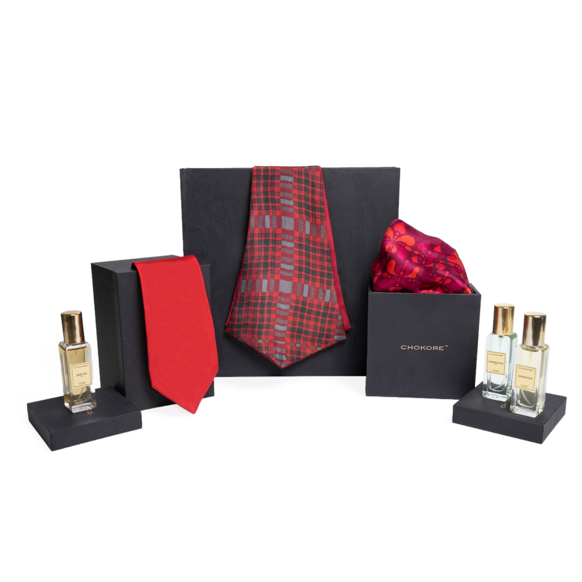 Chokore  Chokore Special 4-in-1 Gift Set for Him (Necktie, Pocket Square, Cravat, & Perfumes Combo) 