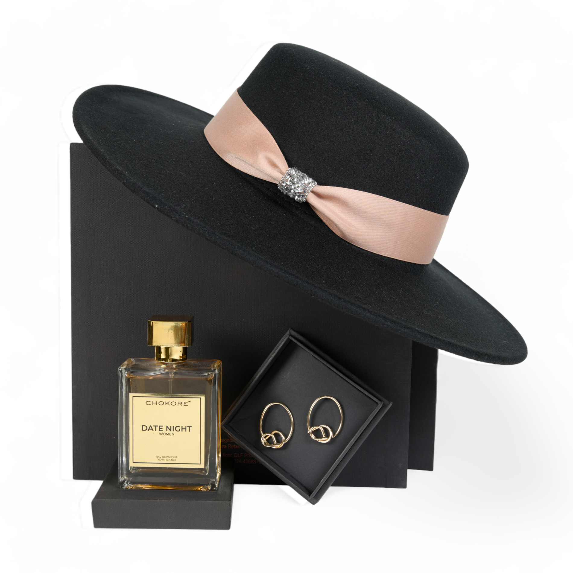 Chokore  Chokore Special 3-in-1 Gift Set for Her (Hat, Earrings, & Perfume, 100 ml) 