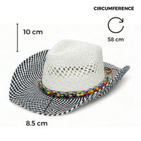 Chokore Chokore Cowboy Hat with Black and White Belt (Black)