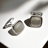 Chokore Chokore Squircle Cufflinks with Stone (Light Gray)