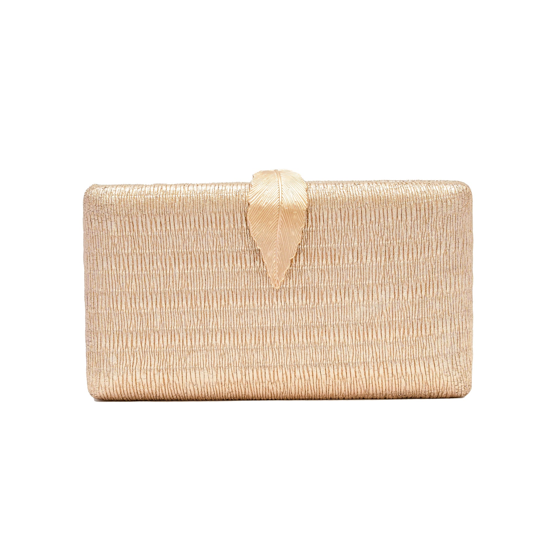 Chokore  Chokore Shimmery Leaf Clutch/Handbag (Champagne) 