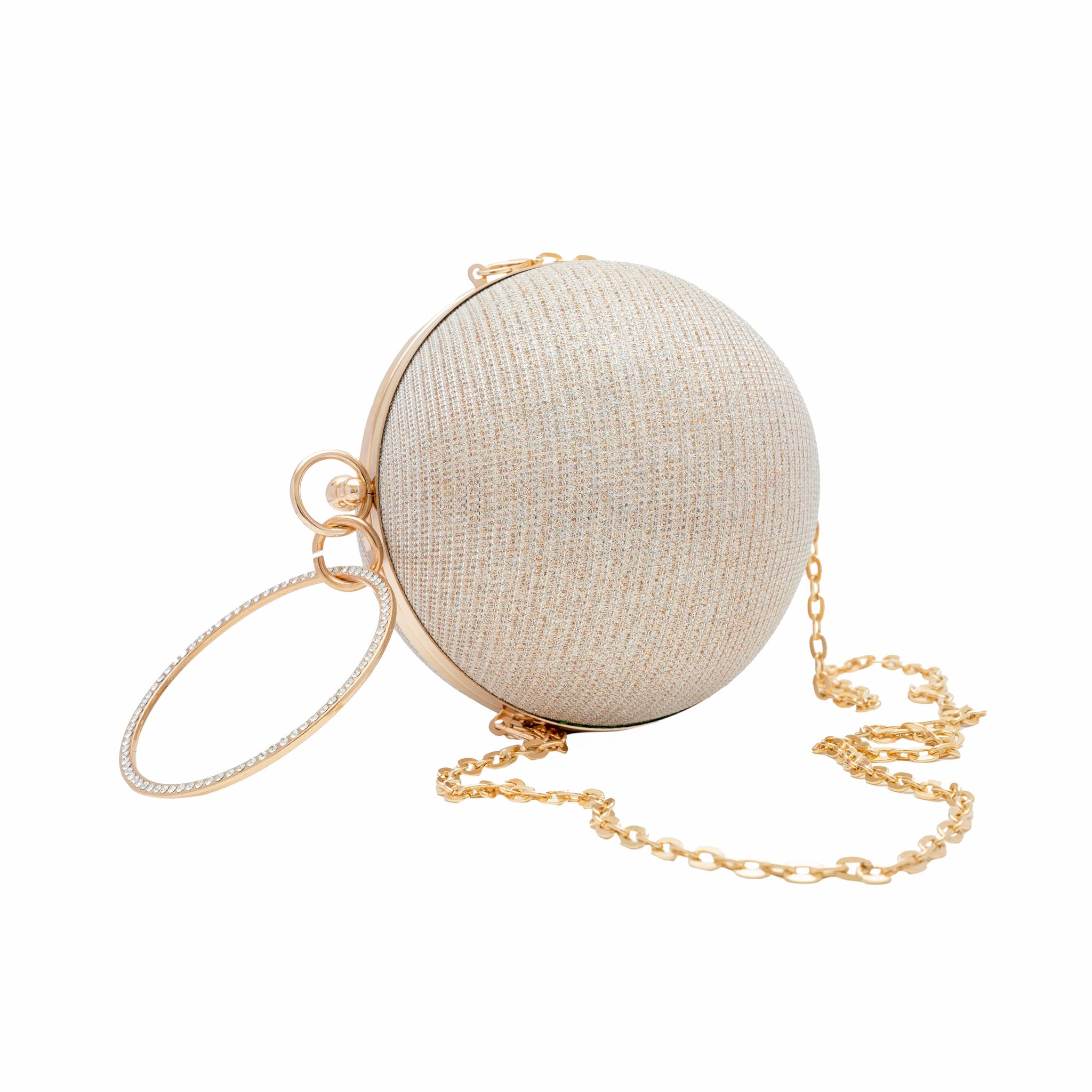 Chokore Spherical Rhinestone Crossbody Bag (Golden)