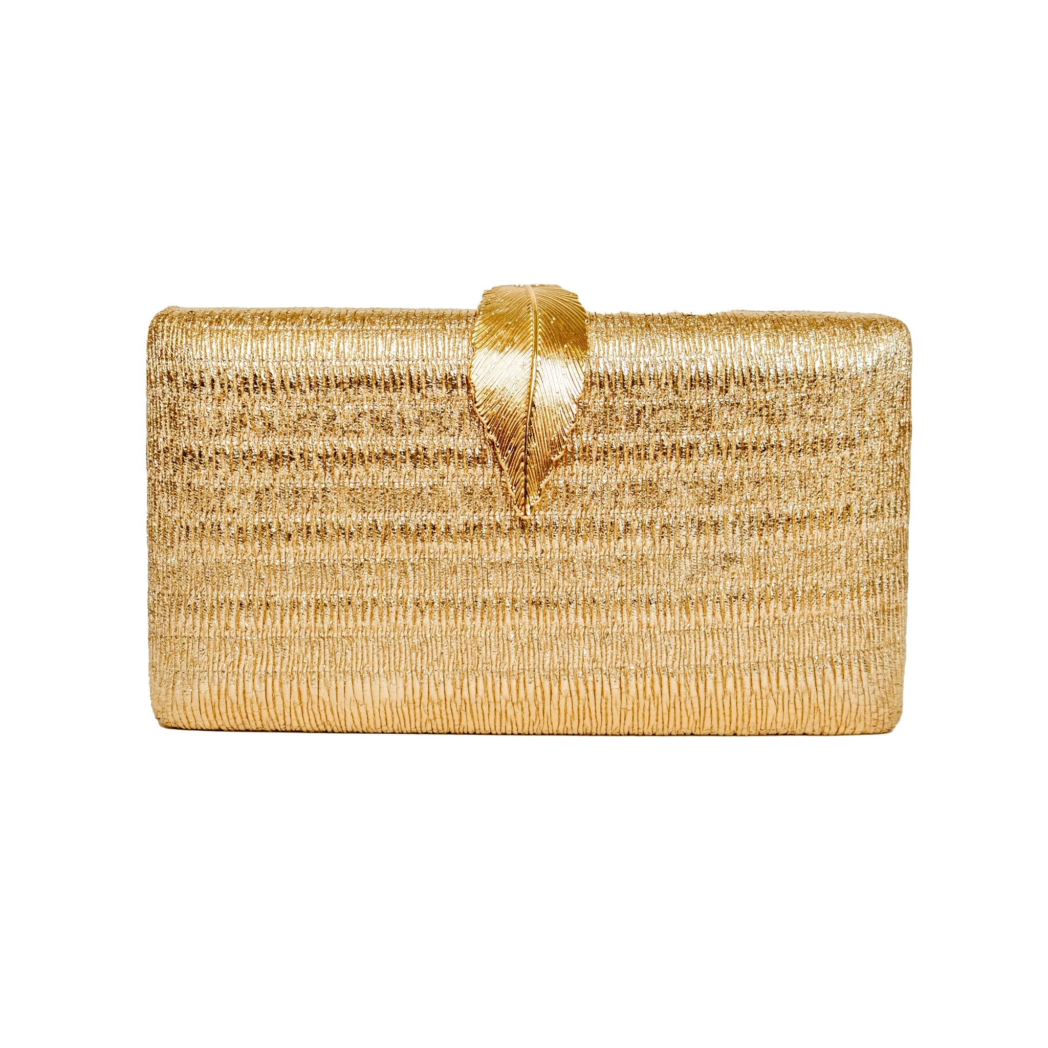 Chokore Shimmery Leaf Clutch/Handbag (Gold)