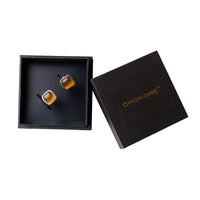 Chokore Chokore Squircle Cufflinks with Stone (Brown)