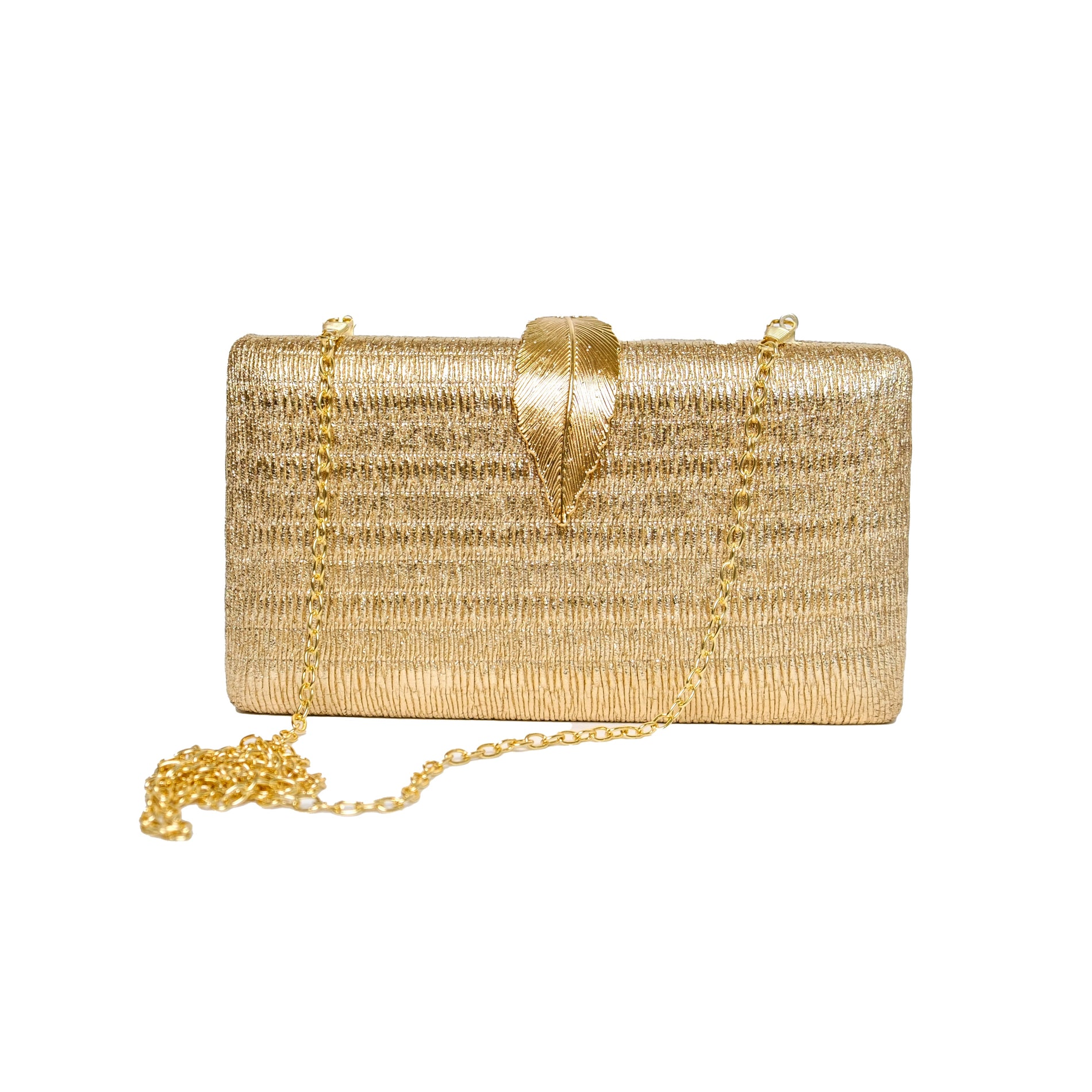 Chokore Chokore Shimmery Leaf Clutch/Handbag (Gold) Chokore Shimmery Leaf Clutch/Handbag (Gold) 