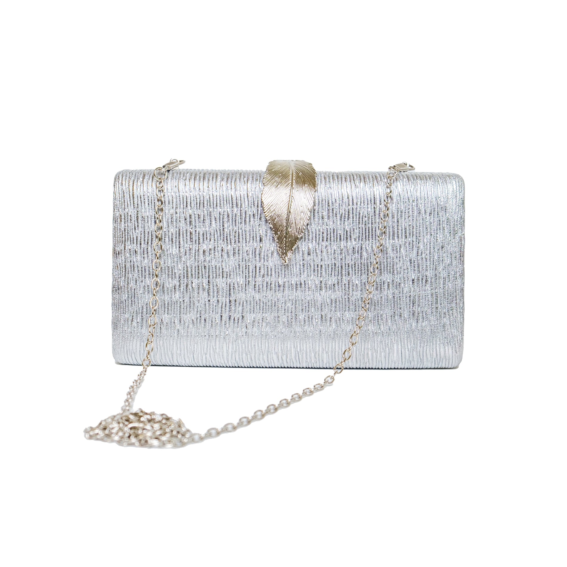 Chokore Chokore Shimmery Leaf Clutch/Handbag (Silver) Chokore Shimmery Leaf Clutch/Handbag (Silver) 