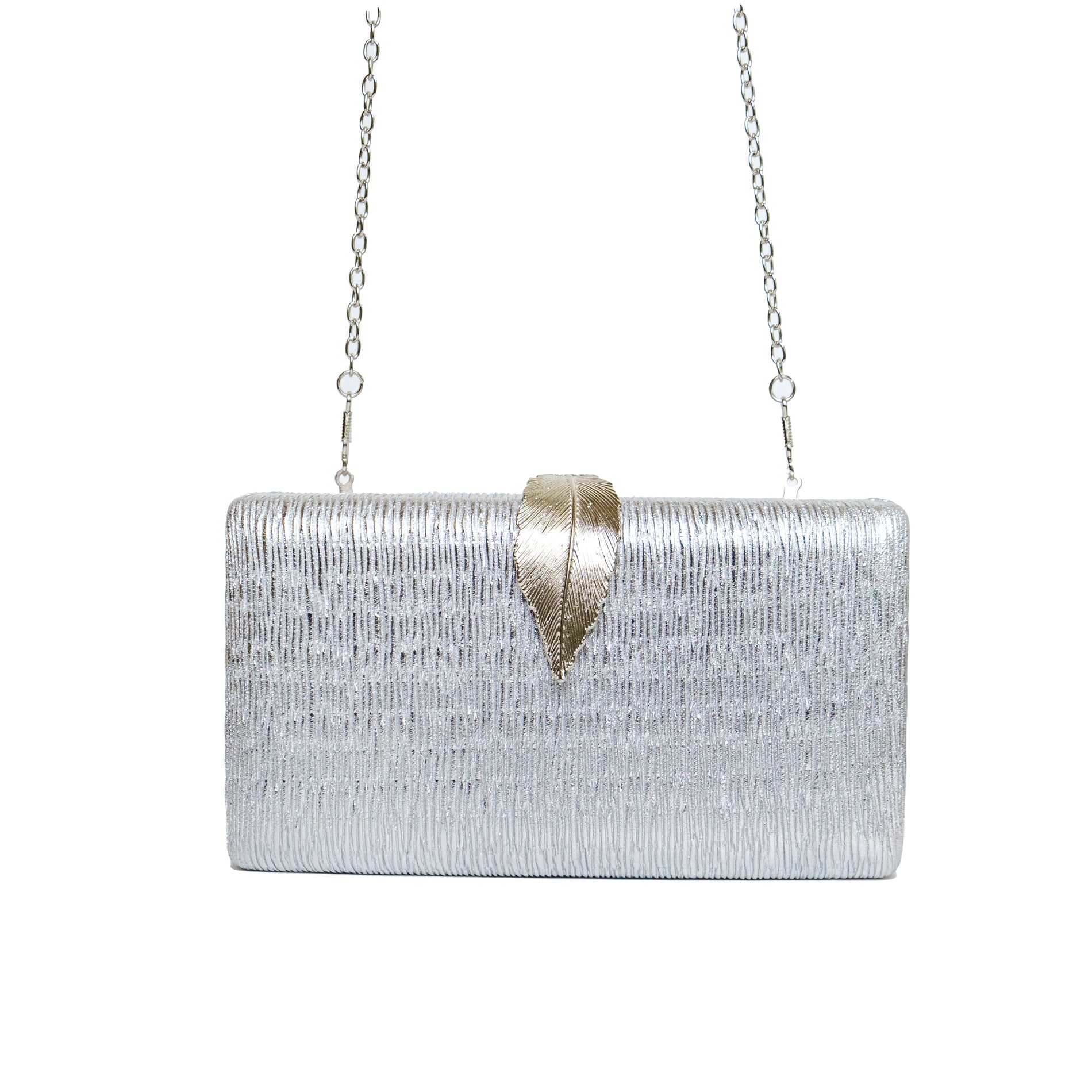 Chokore Chokore Shimmery Leaf Clutch/Handbag (Silver) Chokore Shimmery Leaf Clutch/Handbag (Silver) 