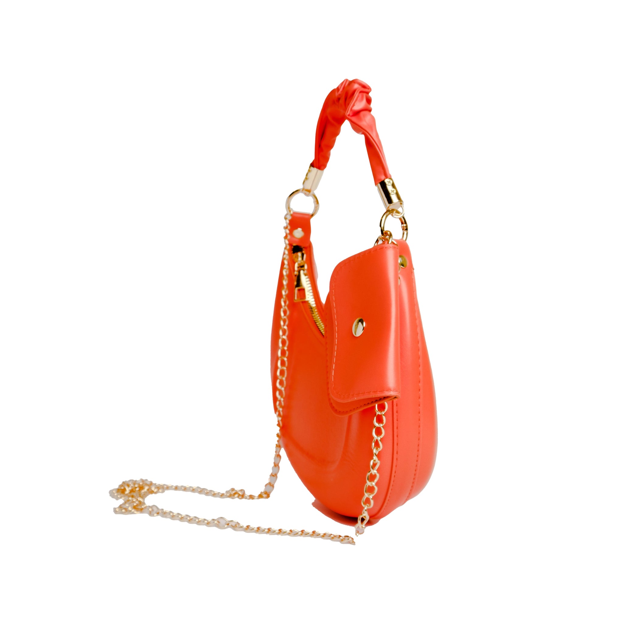 Chokore Baguette Bag with Gold Chain (Orange)