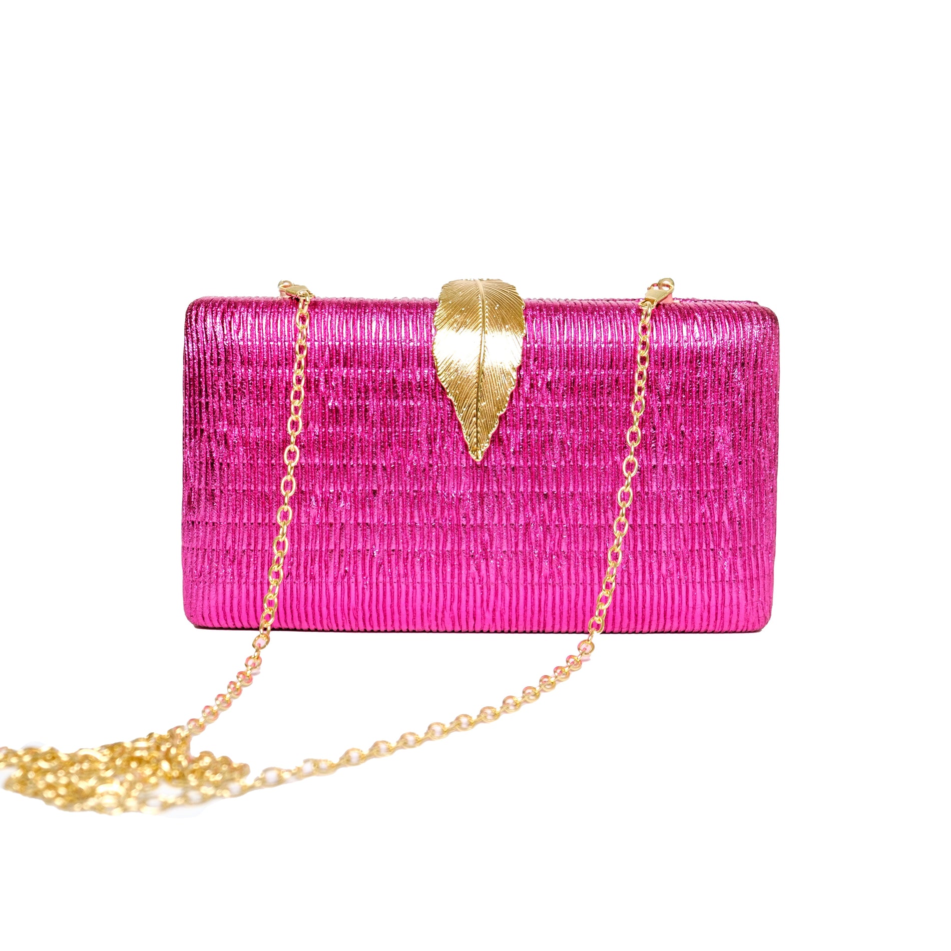 Chokore Chokore Shimmery Leaf Clutch/Handbag (Pink) Chokore Shimmery Leaf Clutch/Handbag (Pink) 