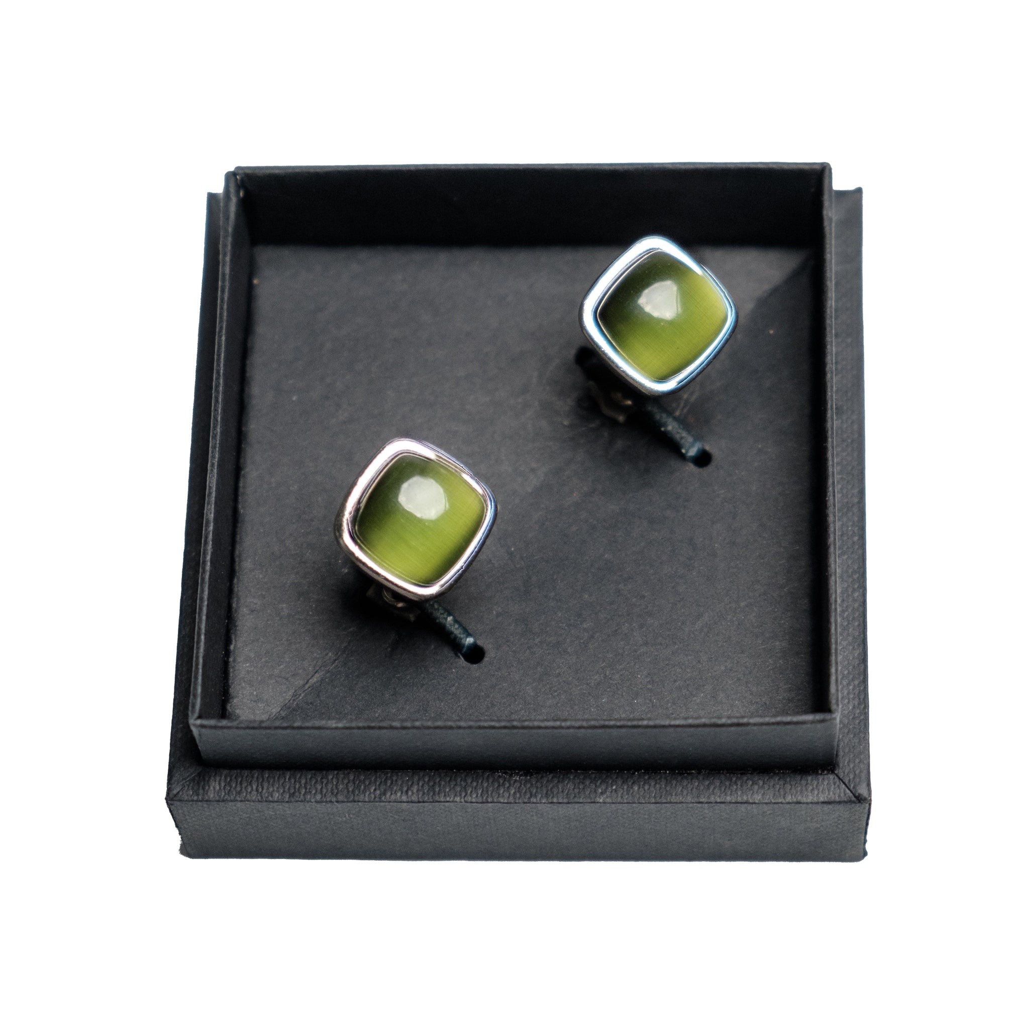 Chokore Squircle Cufflinks with Stone (Green)