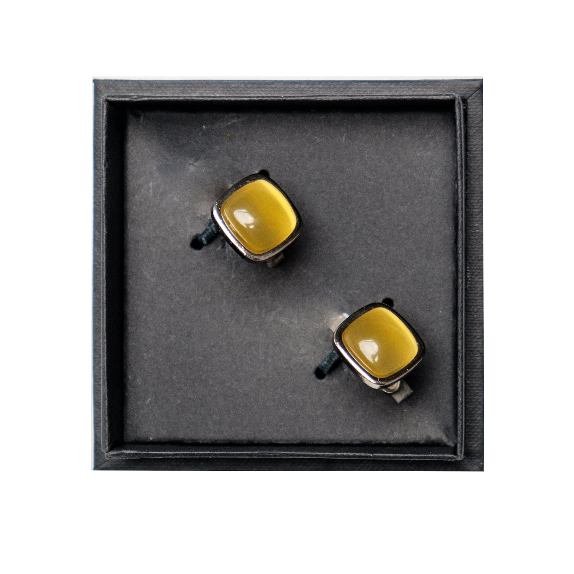 Chokore Chokore Squircle Cufflinks with Stone (Yellow) Chokore Squircle Cufflinks with Stone (Yellow) 