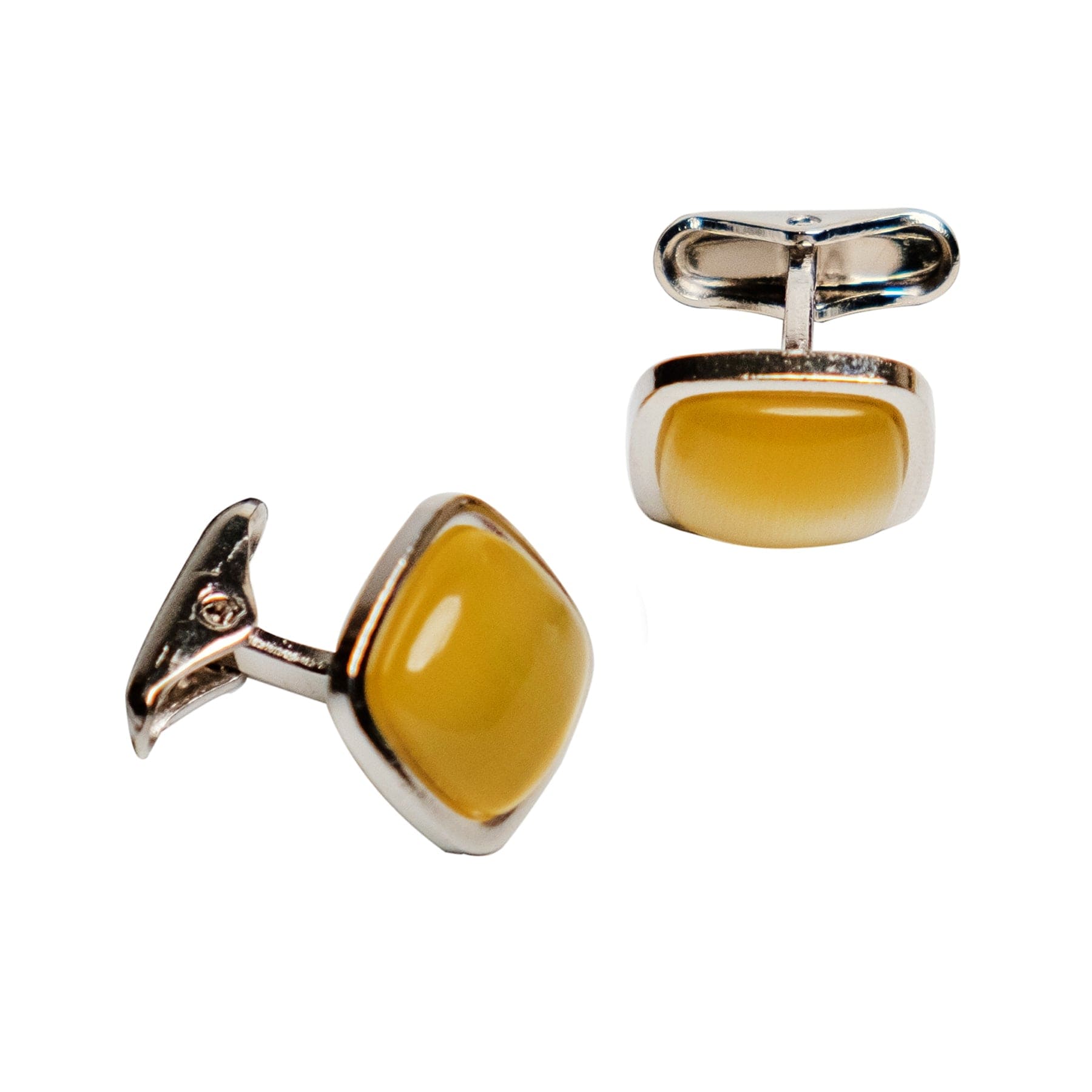 Chokore  Chokore Squircle Cufflinks with Stone (Yellow) 