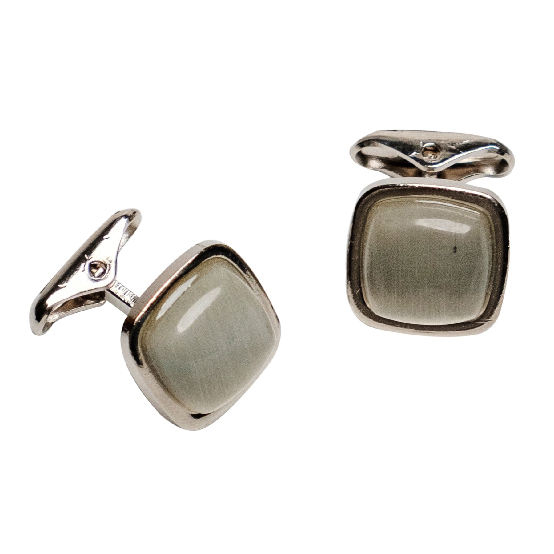 Chokore  Chokore Squircle Cufflinks with Stone (Light Gray) 