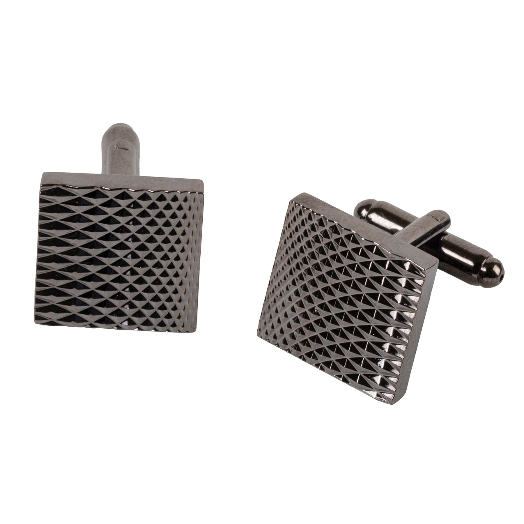 Chokore  Chokore Grey Textured Square Shaped Cufflinks 