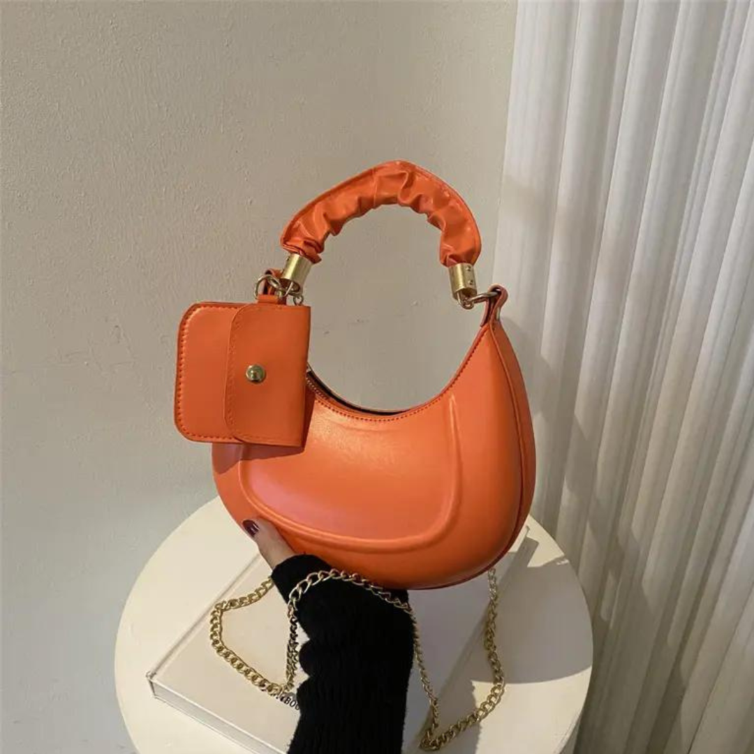 Chokore Baguette Bag with Gold Chain (Orange)